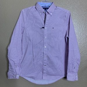 Tommy Hilfiger Red Blue Button Down LS Shirt SZ M